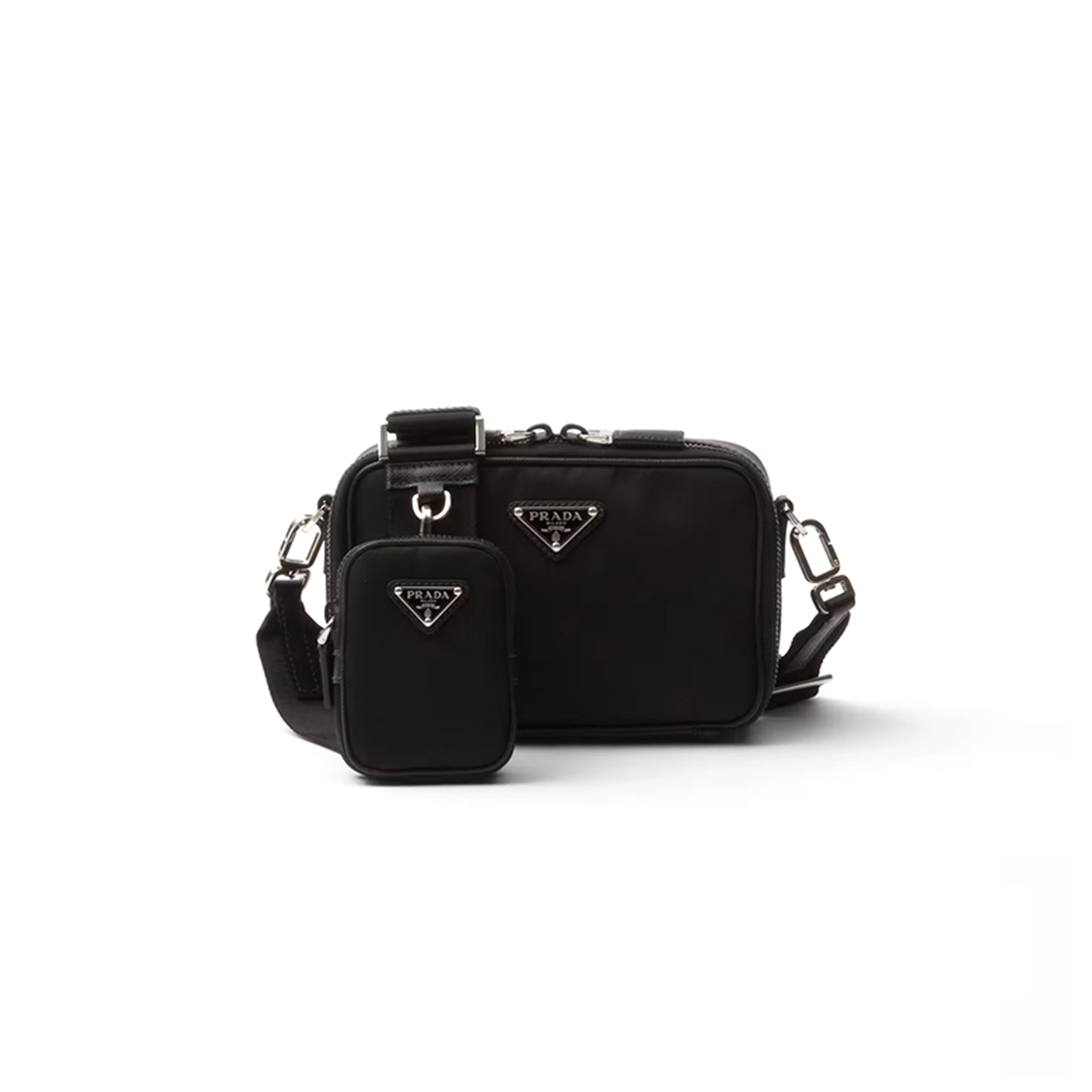 PRADA BRIQUE RE-NYLON AND SAFFIANO LEATHER BAG 2VH070 (19*12.5*5.5cm)